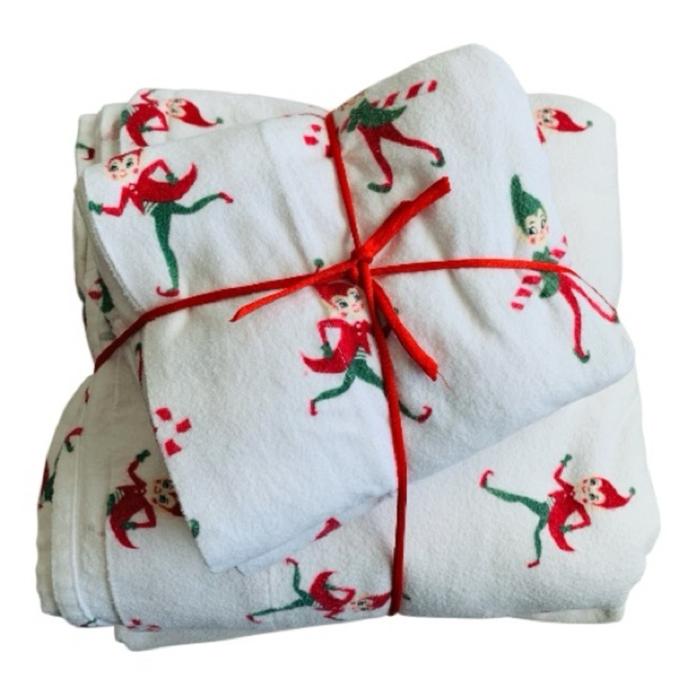 Pottery Barn Kids Elf Sheet Set Organic Cotton Size Full 4 Piece Set